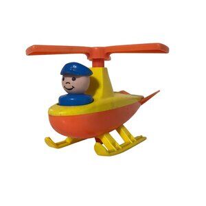 Vintage Fisher-Price Little People Helicopter & Pilot